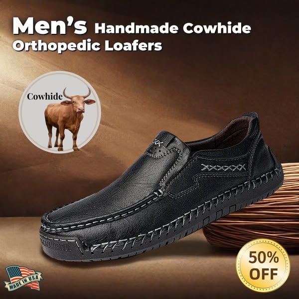 ⏰Christmas promotion - 50% OFF🔥 Men’s Premium Leather Loafers - Arch Support & Wide Fit Slip-On Shoes