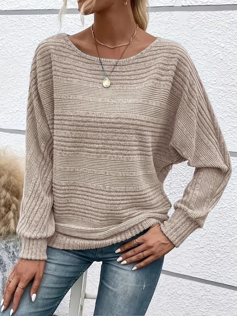 ⏰Hot Sale-Women's Soft Solid Batwing Sleeve Pullover Long Sleeve Top(Buy 2 Free Shipping)