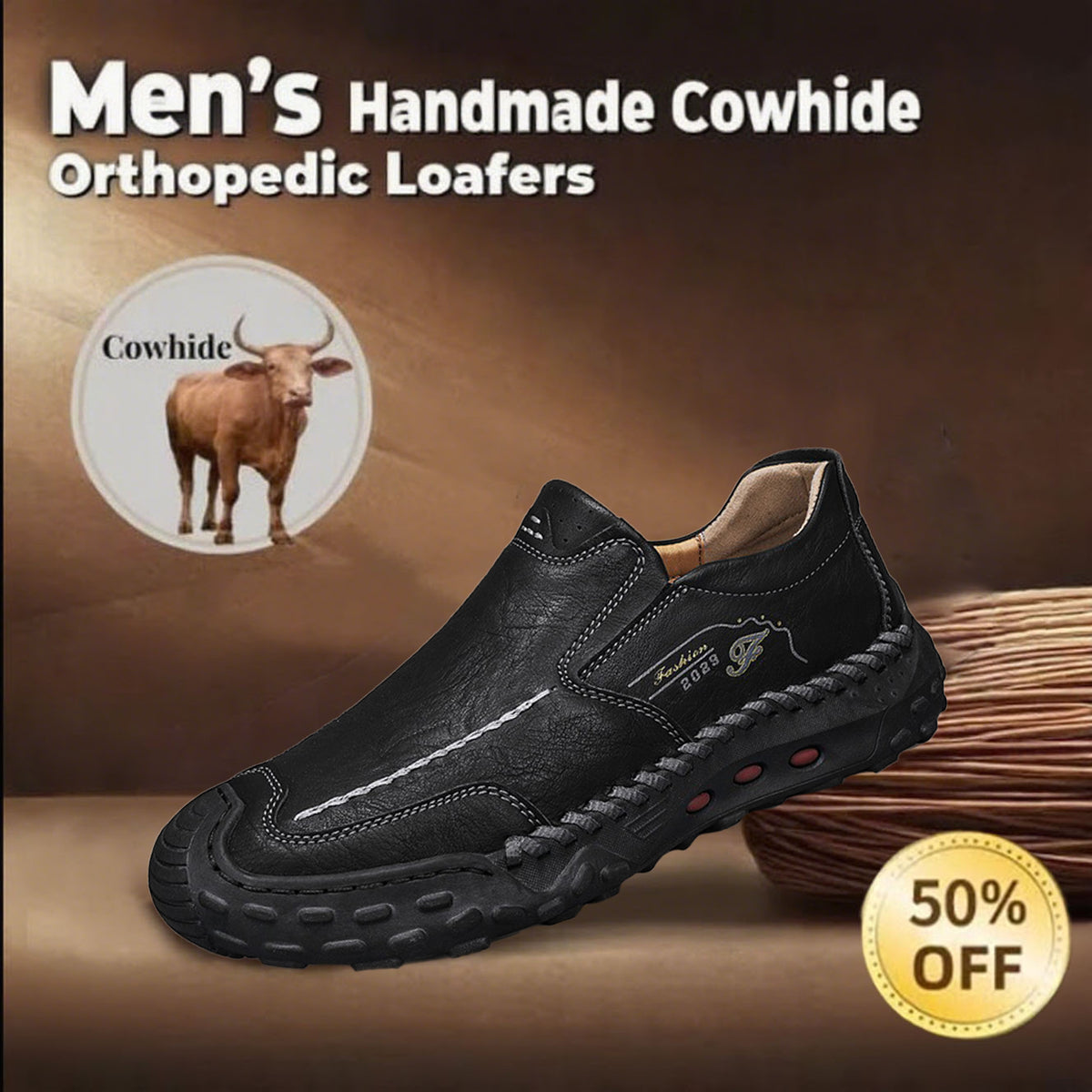🔥Today 60% off🔥Men's latest genuine leather ⚡ orthopedic shoes with arch support to relieve foot pain