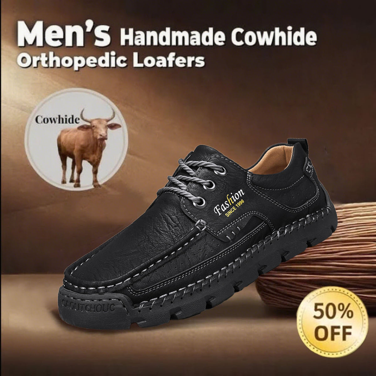 🔥Hot Sale🎉Men's premium ⚡ leather loafers with arch support