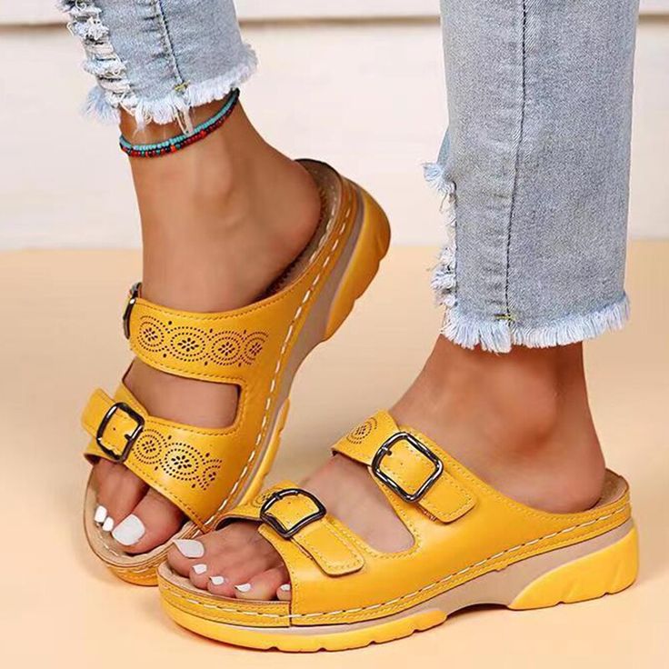 LAST DAY 50% OFF-Breathable Orthopedic Adjustable Ladies Leather Sandals