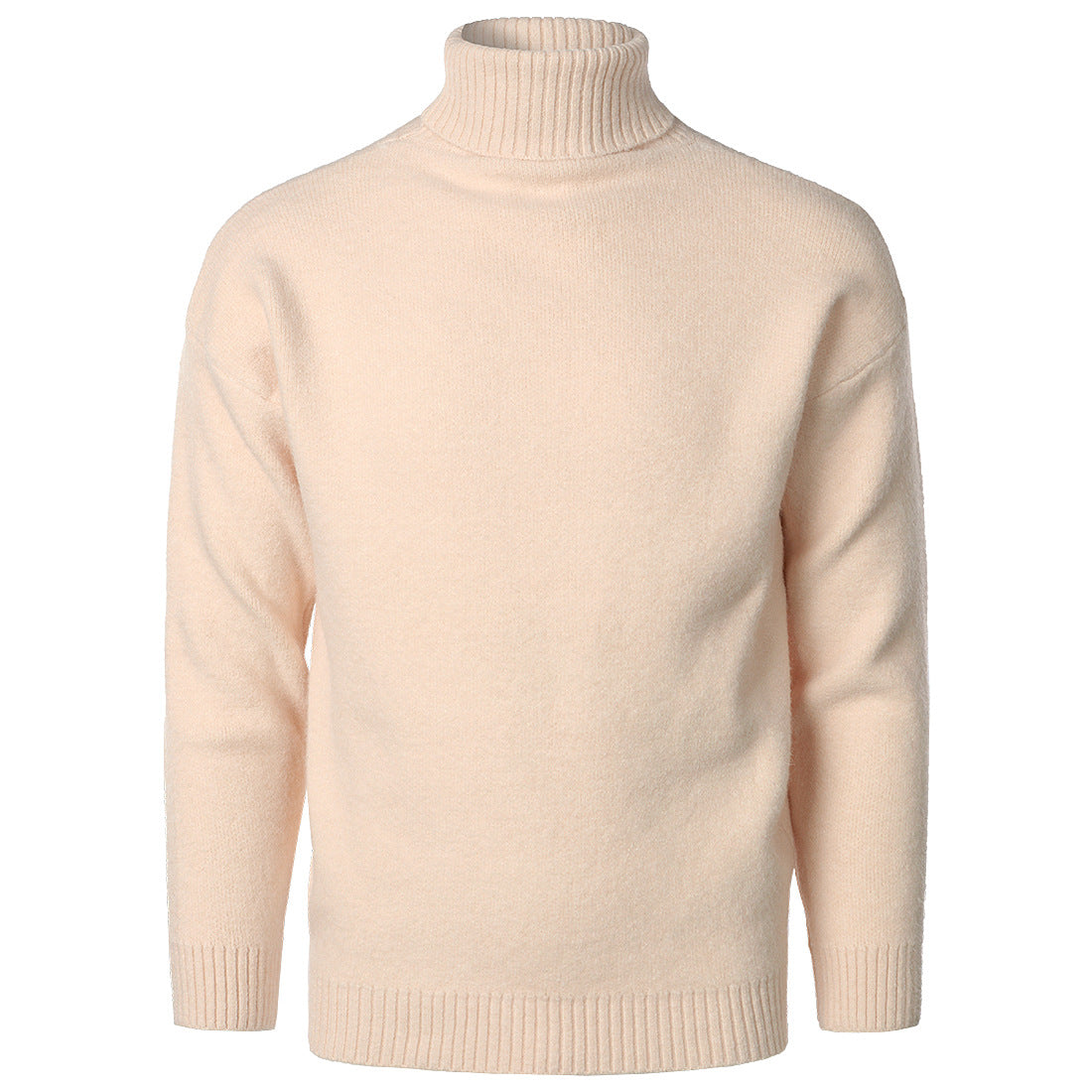Men's Solid Color High Collar Casual Loose Cashmere Sweater