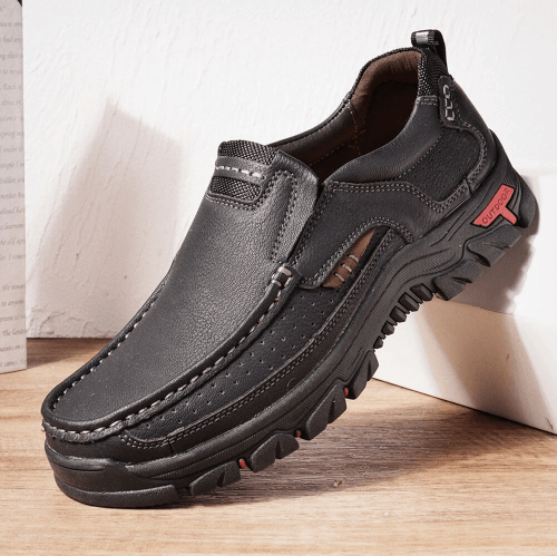 🔥Men's Casual Non-Slip Comfy Breathable Leather Slip On Lofers