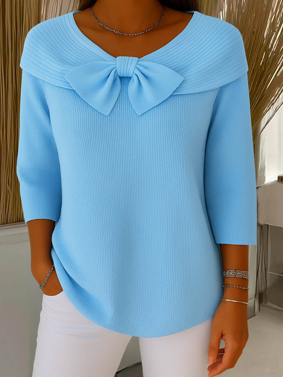 💥 Winter Best-selling  - ❄️ Stylish retro 80s style sweater with a fold-over collar, creating a slimming effect
