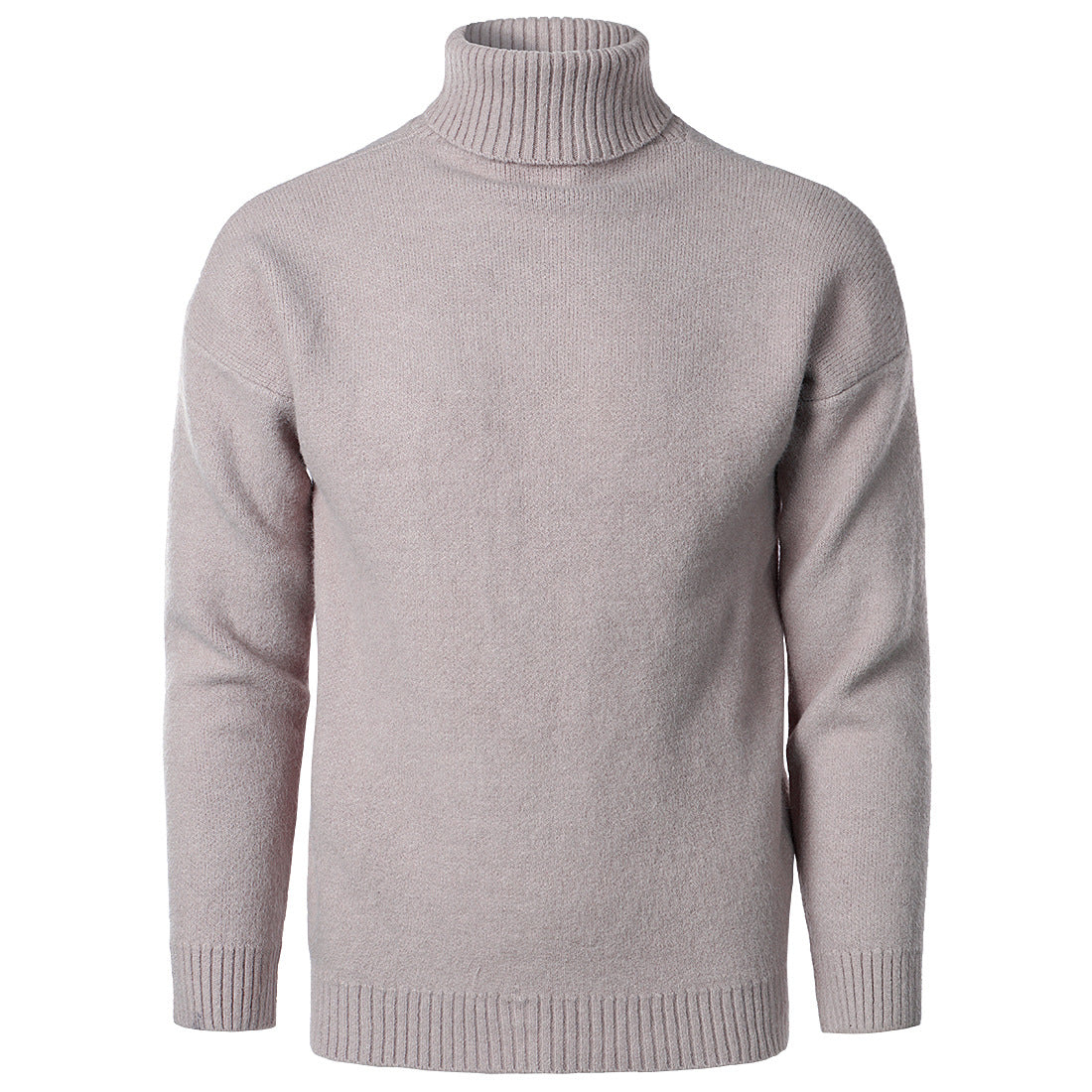Men's Solid Color High Collar Casual Loose Cashmere Sweater