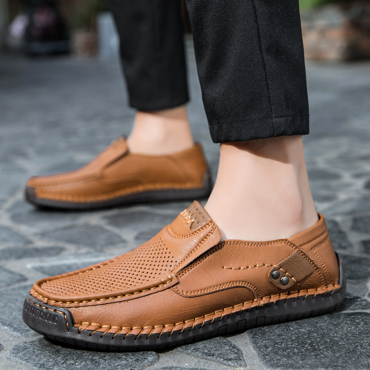 Last day for 50% off 🔥⏱️Christmas sale⏱️🔥Men's calfskin slip-on ⚡ hollow loafers