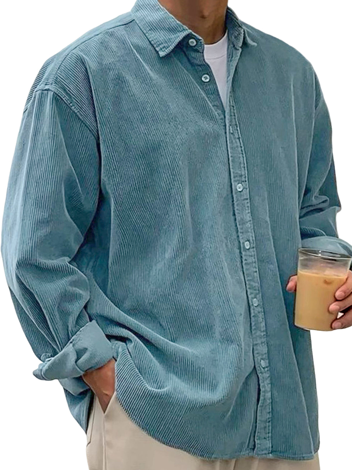 Men's Stylish Corduroy Urban Casual Daily Long-Sleeved Shirt