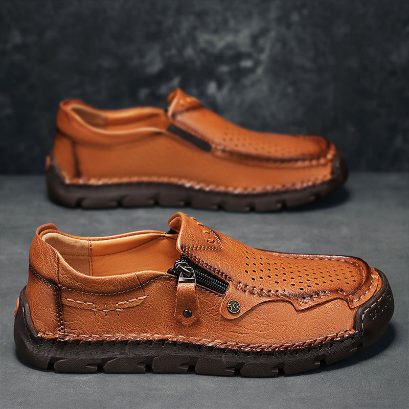 Finddbest™⏰Promotion - 70% OFF🔥 Men Casual Leather Loafer Summer Flat Soft Light Shoes
