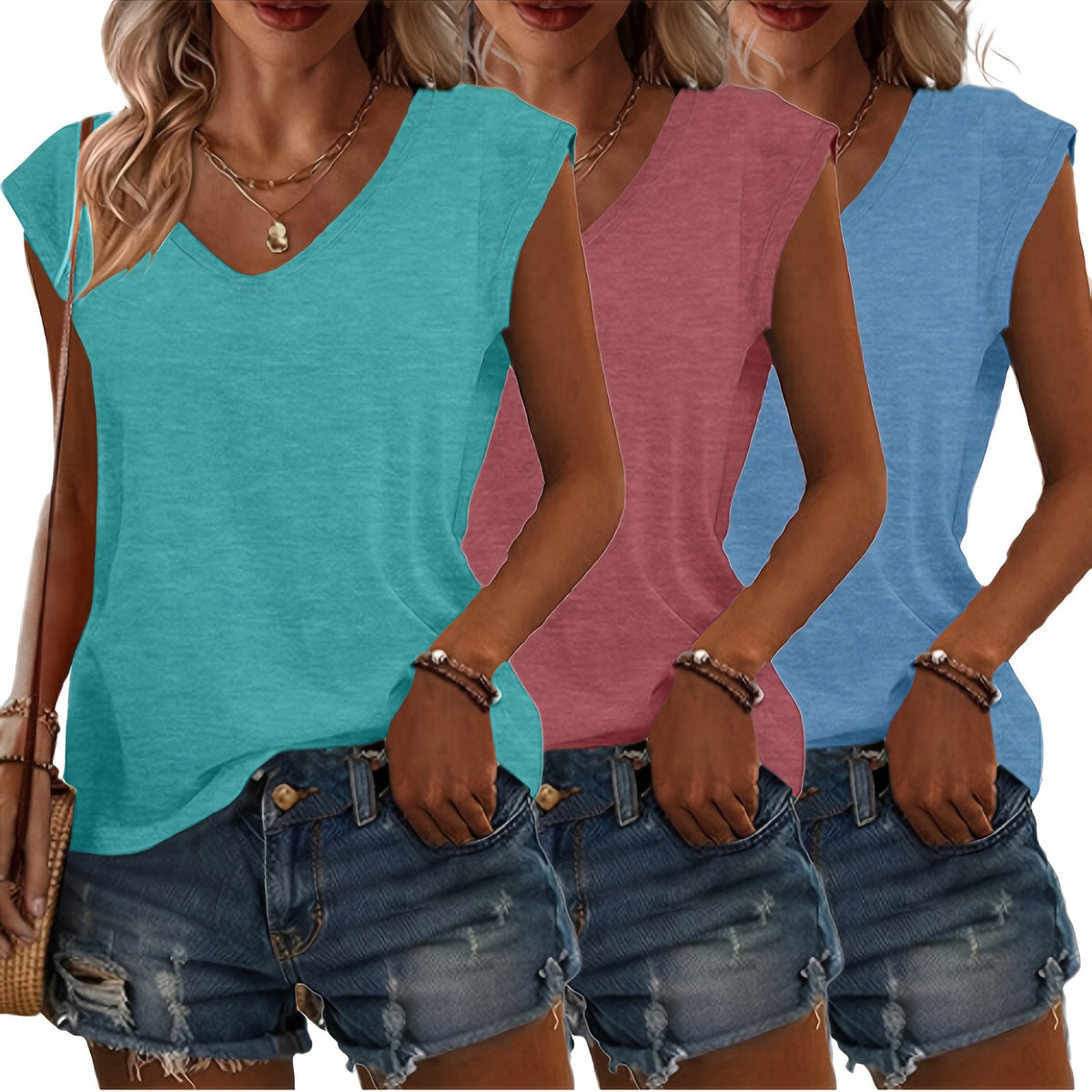 Classic V-Neck Tee (3-Pack Set)