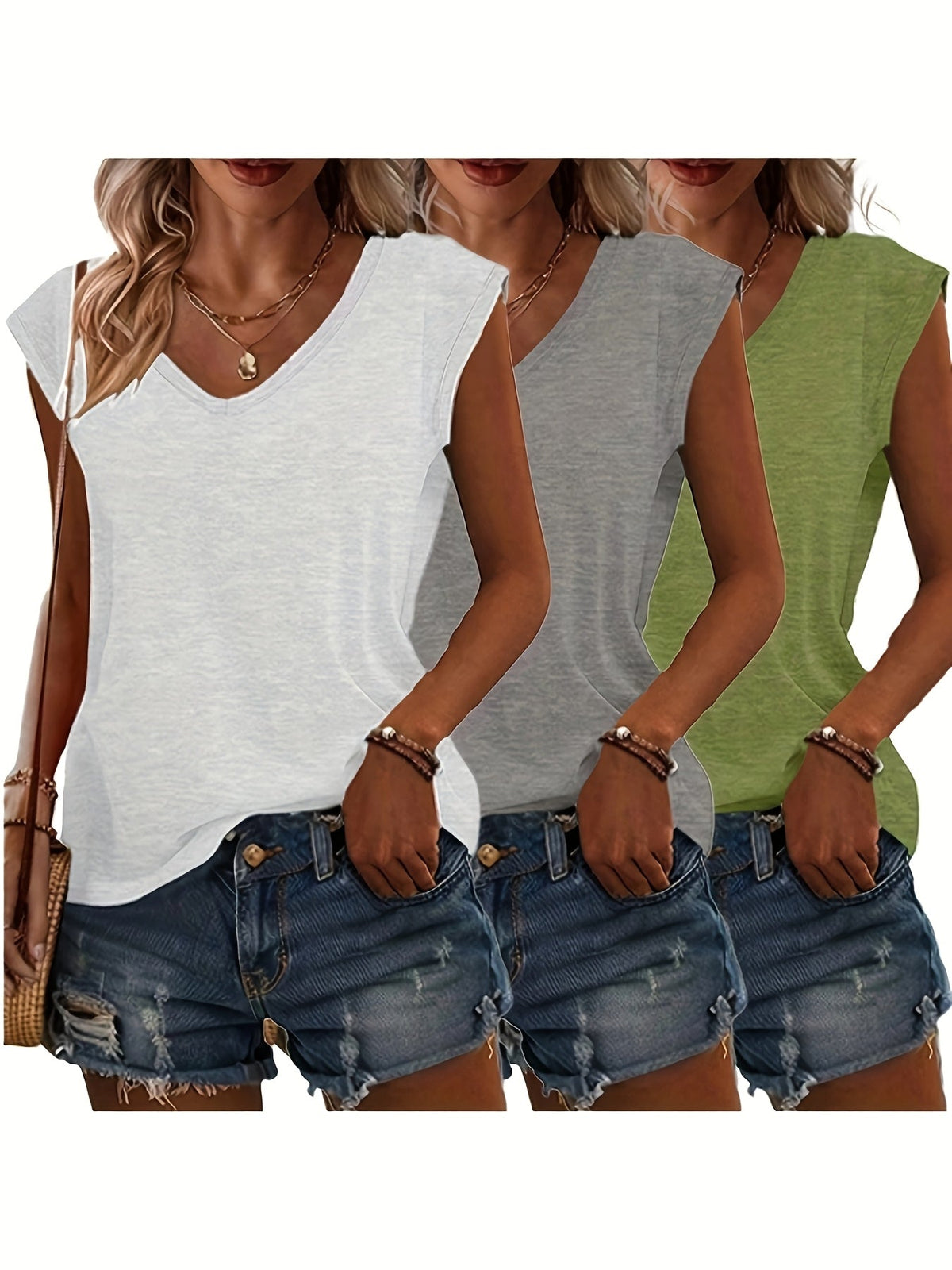 Classic V-Neck Tee (3-Pack Set)