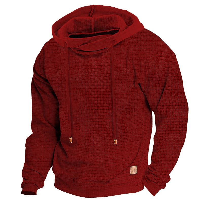 Men's Hoodie Outdoor Sports Solid Color Long Sleeve Daily Tops Apricot Sweatshirt