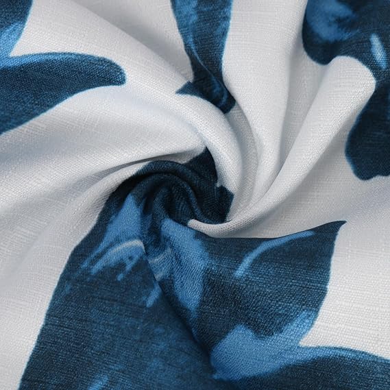 Printed Linen-Cotton V-Neck Short-Sleeve Pull-On Shirt