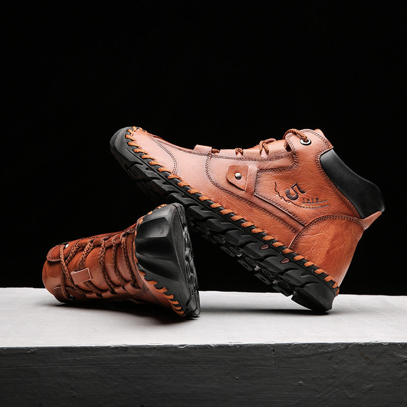 (🔥CLEARANCE SALE - 70% OFF)-Stitched Hand-Sewn Embossed Cowhide Medical Shoes - Relieve Soreness