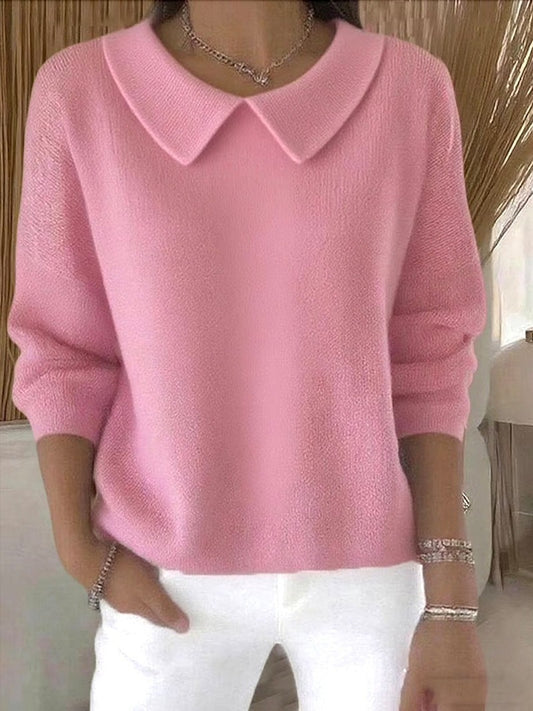 Women's Elegant Casual Peter Pan Collar 3/4 Sleeve Sweater