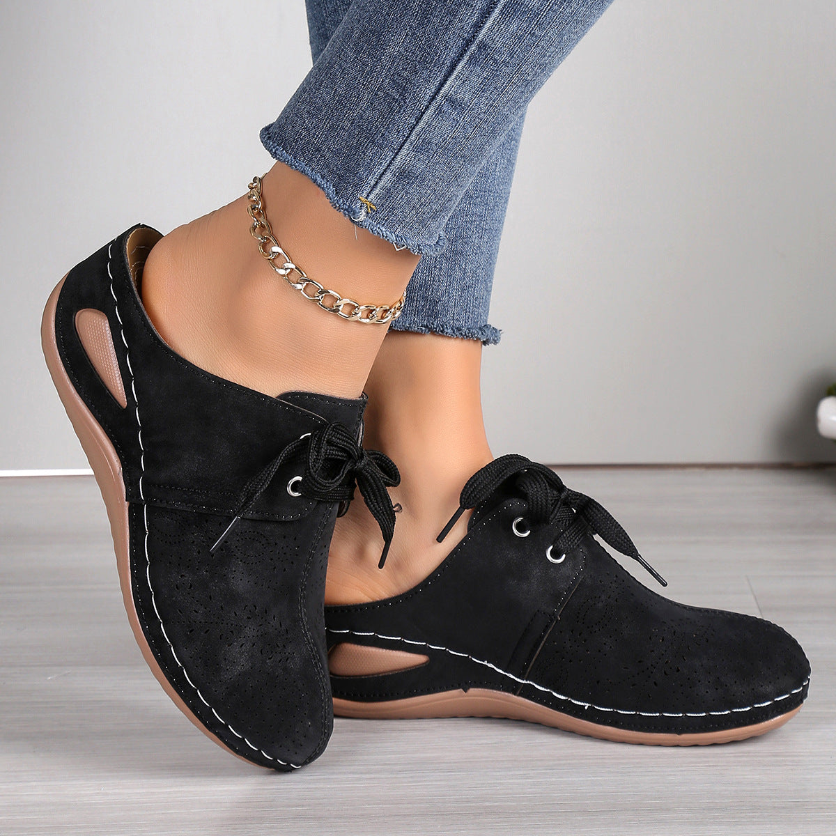 🔥Last Day! 70% Off🔥 Orthopedic Closed-Toe Sandals - Lace-up Wedge Heel Women's Sandals