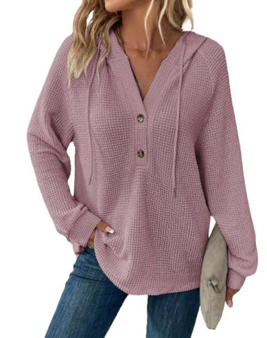 🔥Last day 70% off🔥-Women's Soft Solid Color Henley Collar Sweater Top
