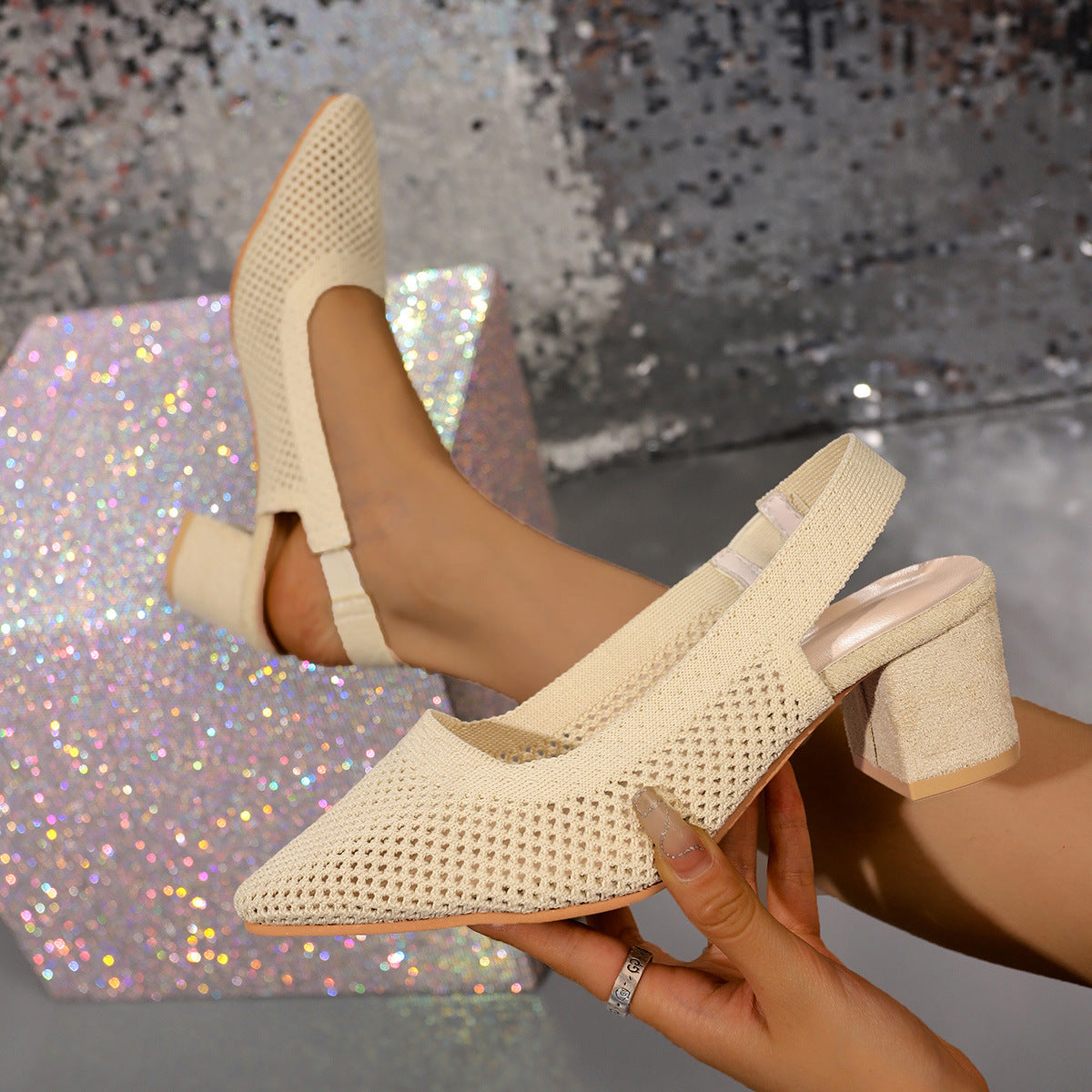 🔥LAST DAY 50% OFF-Breathable High-Heel Slipper Sandals for Women