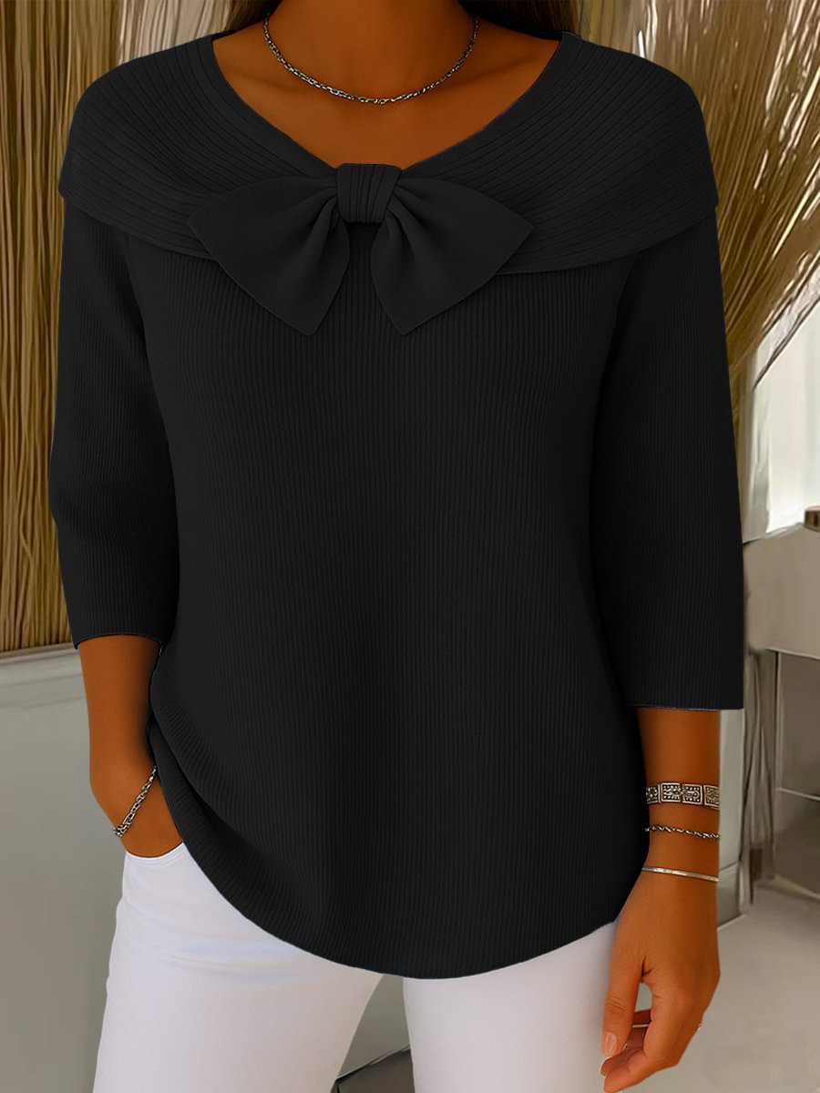💥 Winter Best-selling  - ❄️ Stylish retro 80s style sweater with a fold-over collar, creating a slimming effect