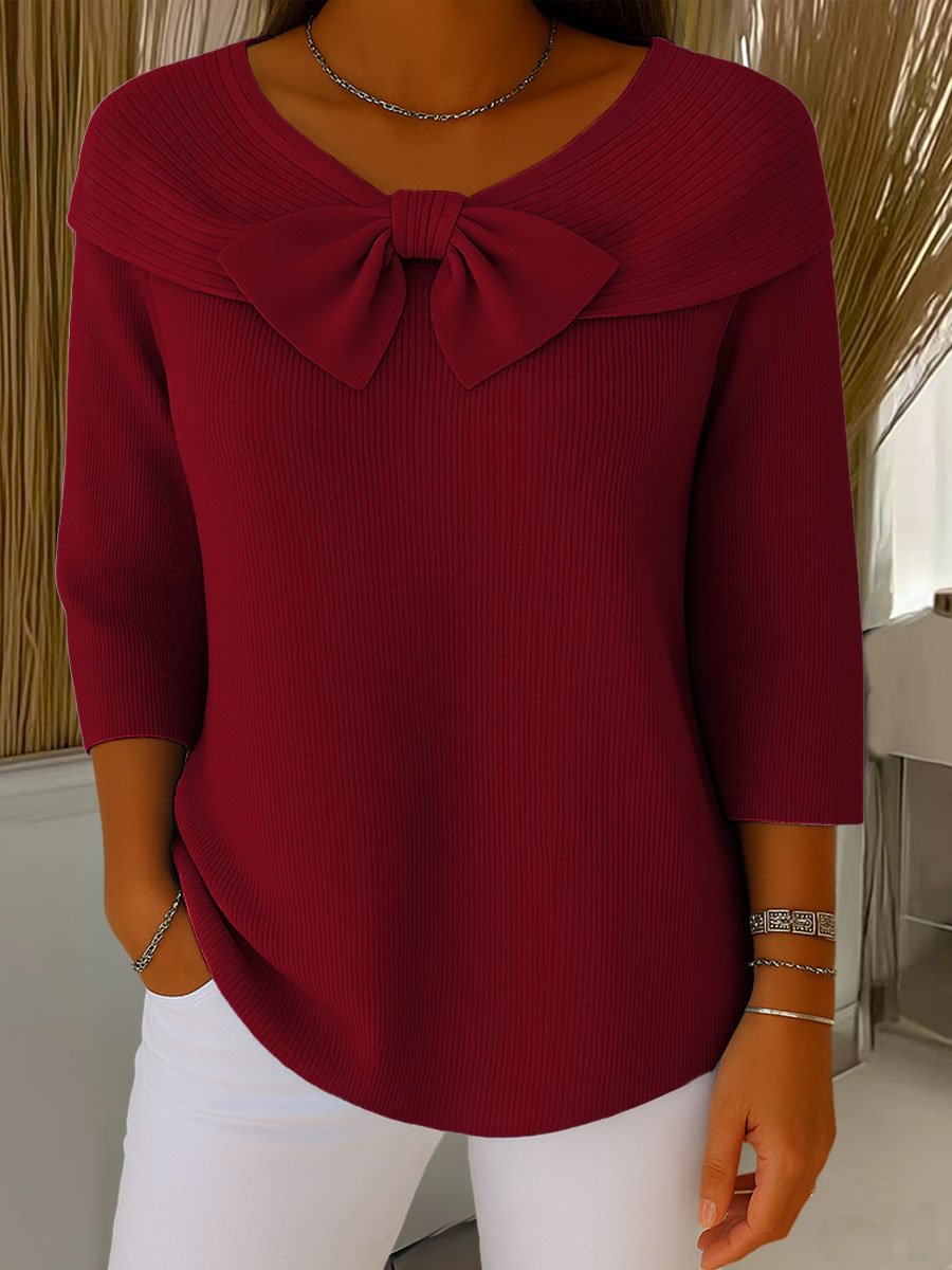 💥 Winter Best-selling  - ❄️ Stylish retro 80s style sweater with a fold-over collar, creating a slimming effect