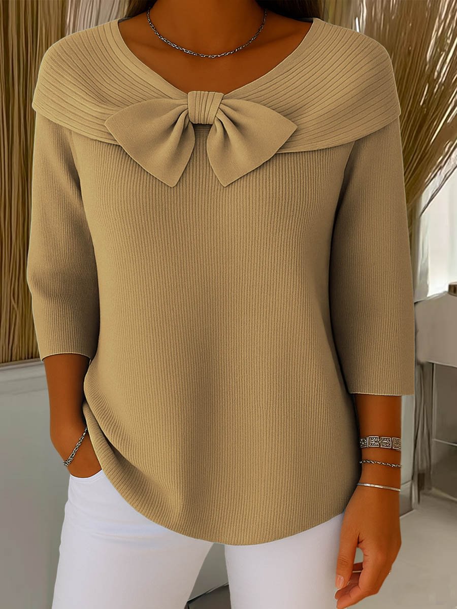 💥 Winter Best-selling  - ❄️ Stylish retro 80s style sweater with a fold-over collar, creating a slimming effect