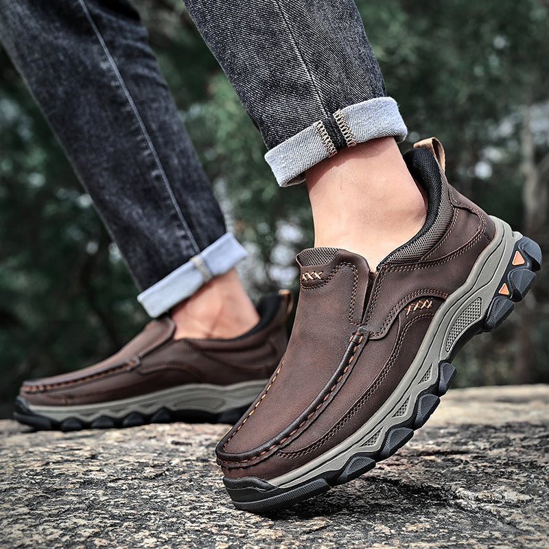 ⏰Promotion 60% OFF - 2025 New Men's Orthopedic Hands-Free Genuine Leather Slip On Loafers