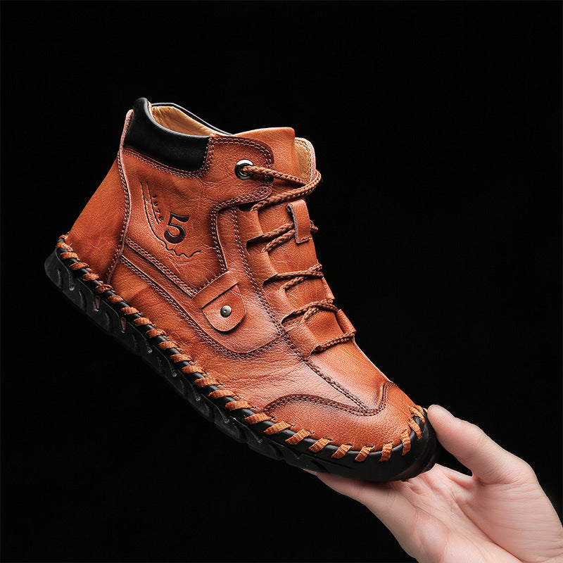 (🔥CLEARANCE SALE - 70% OFF)-Stitched Hand-Sewn Embossed Cowhide Medical Shoes - Relieve Soreness