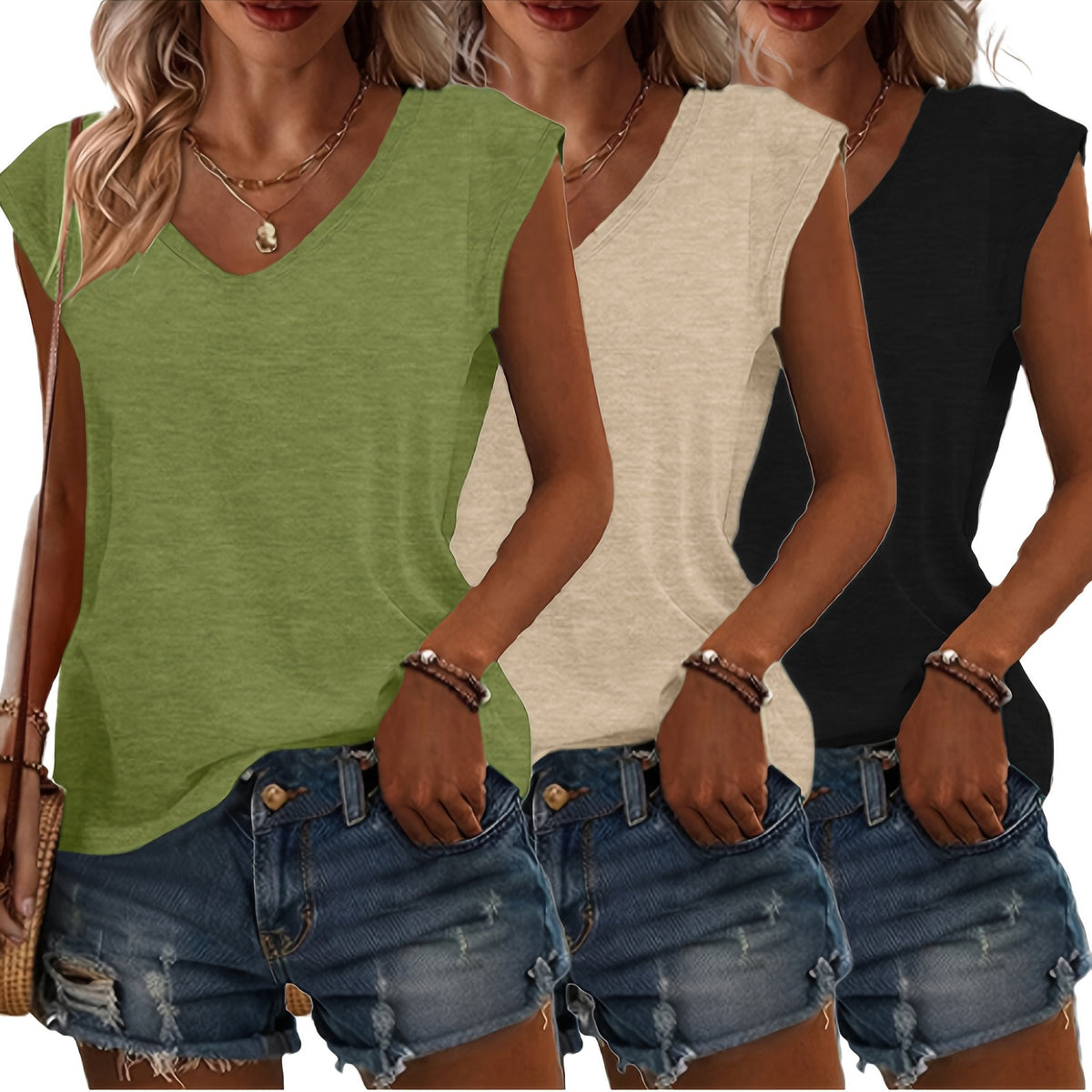 Classic V-Neck Tee (3-Pack Set)