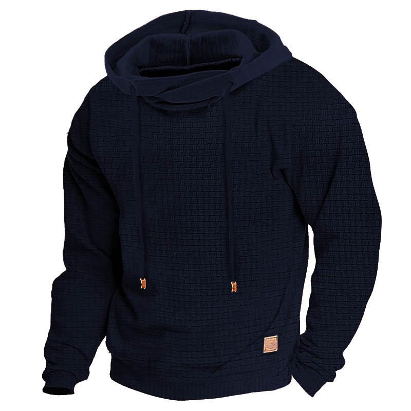 Men's Hoodie Outdoor Sports Solid Color Long Sleeve Daily Tops Apricot Sweatshirt