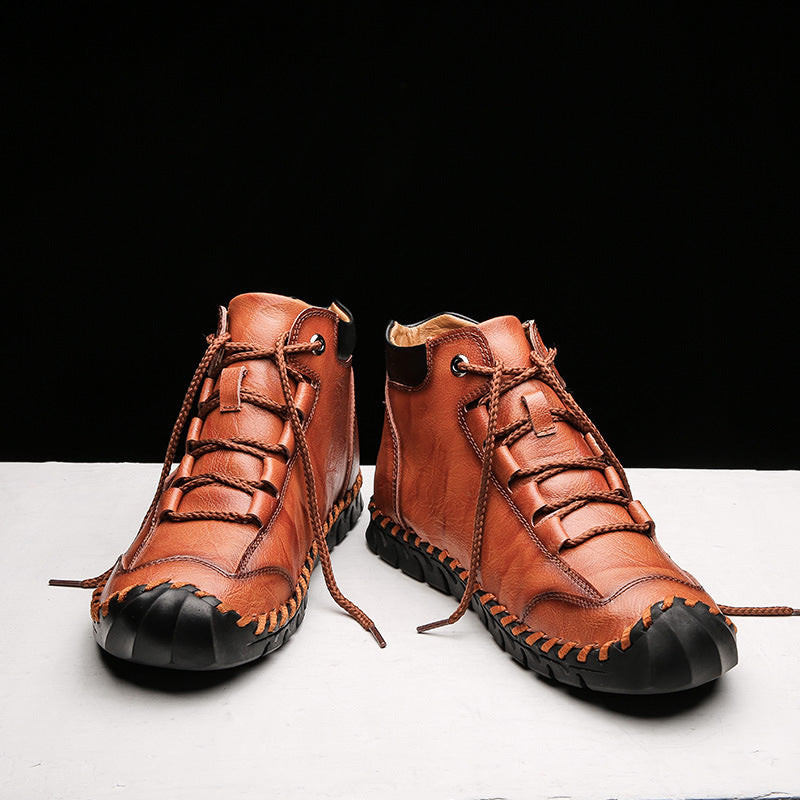 (🔥CLEARANCE SALE - 70% OFF)-Stitched Hand-Sewn Embossed Cowhide Medical Shoes - Relieve Soreness