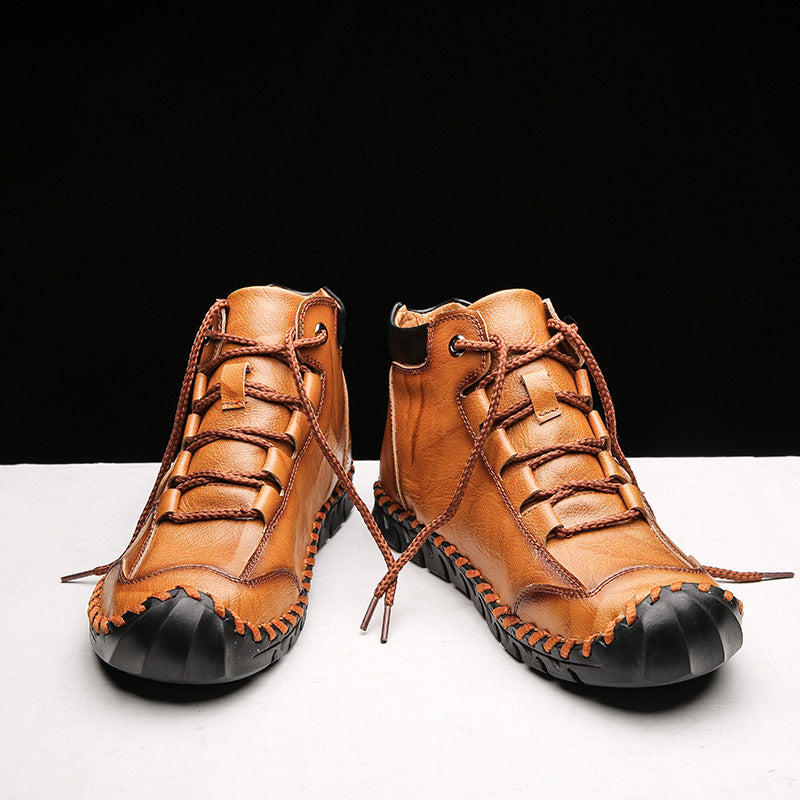 (🔥CLEARANCE SALE - 70% OFF)-Stitched Hand-Sewn Embossed Cowhide Medical Shoes - Relieve Soreness