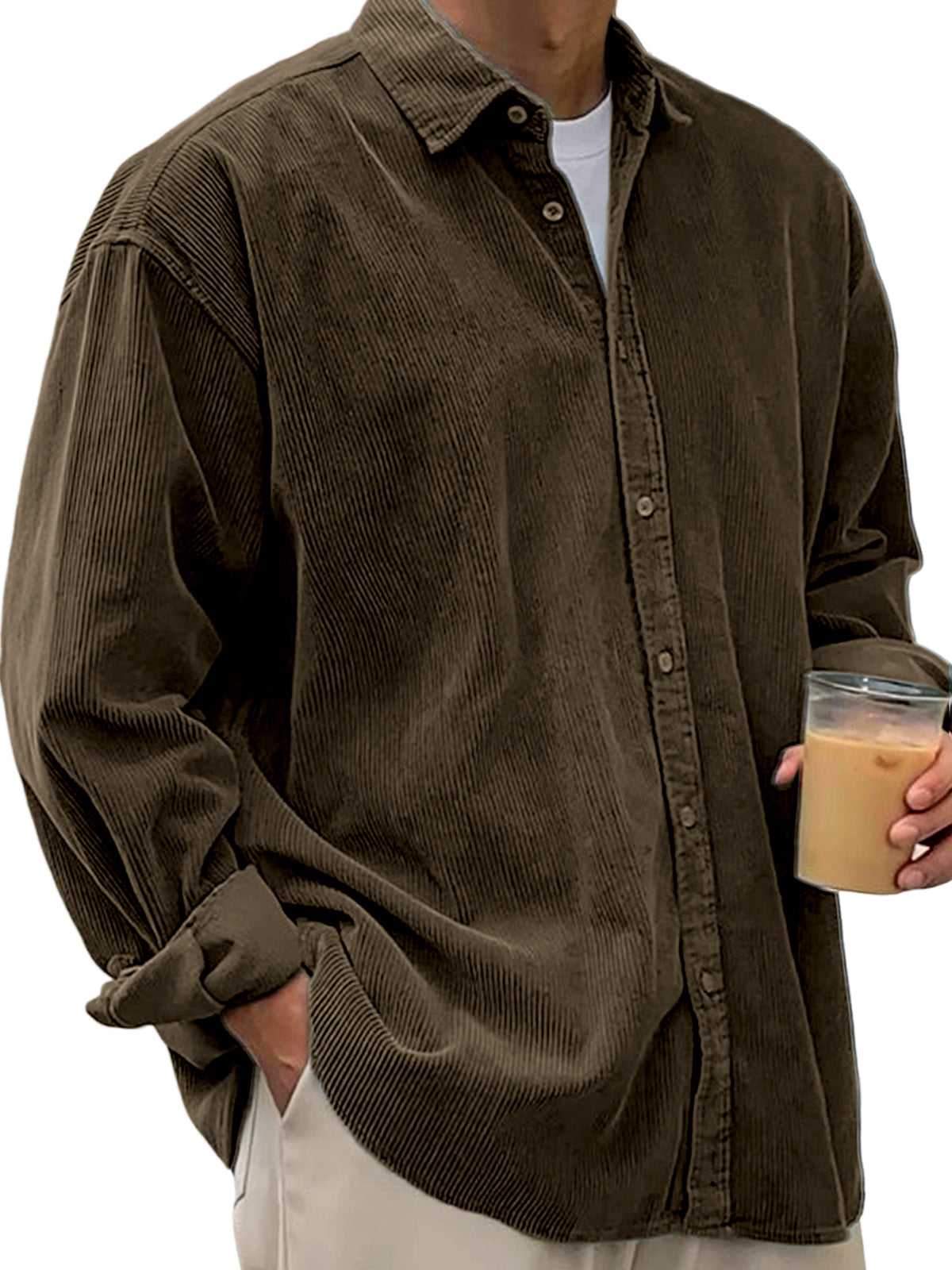Men's Stylish Corduroy Urban Casual Daily Long-Sleeved Shirt