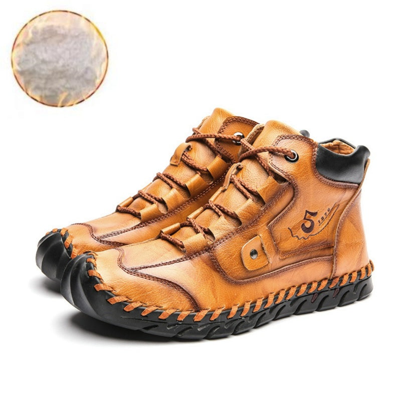 (🔥CLEARANCE SALE - 70% OFF)-Stitched Hand-Sewn Embossed Cowhide Medical Shoes - Relieve Soreness