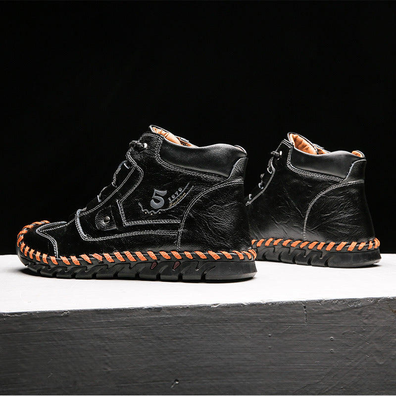 (🔥CLEARANCE SALE - 70% OFF)-Stitched Hand-Sewn Embossed Cowhide Medical Shoes - Relieve Soreness