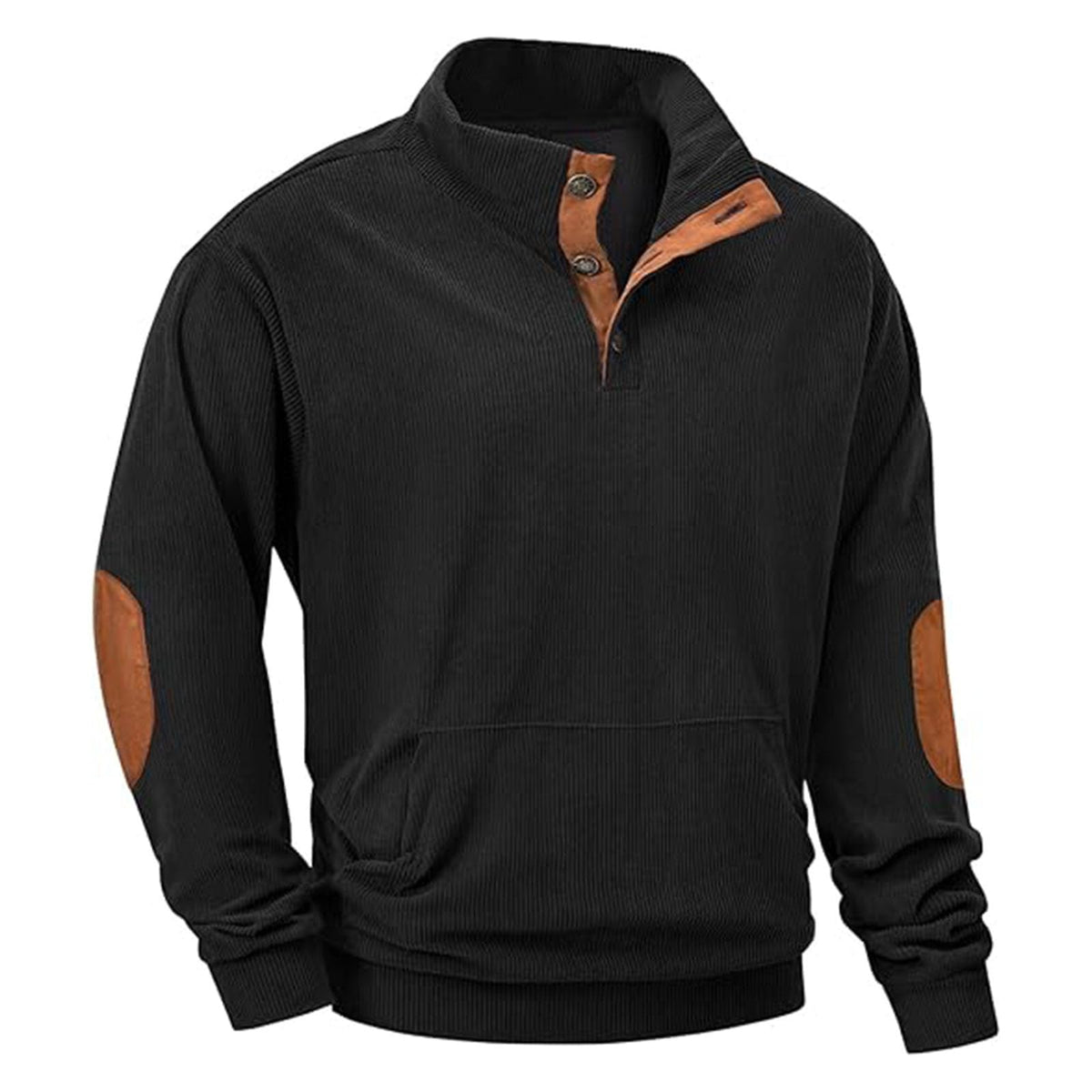 Men's Casual Long Sleeve Stand Collar Pullover Sweatshirts With Pocket