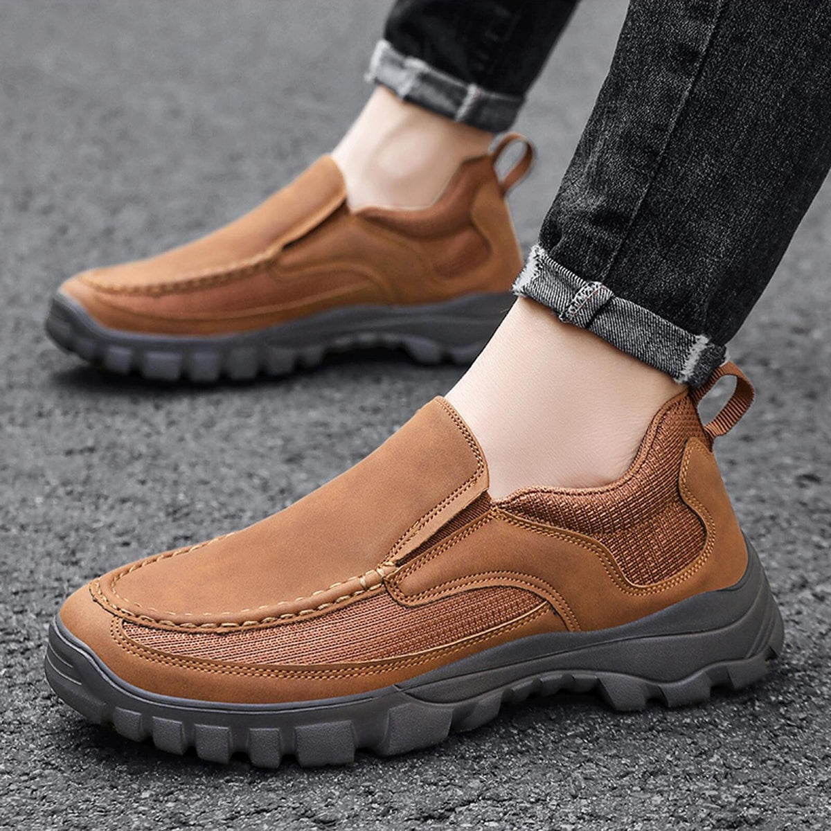 DUDLLE® Men's Comfortable Casual Shoes ,Orthopedic Arch Support Slip-On Loafers