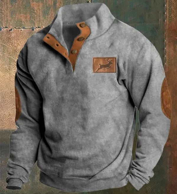 Men's Colorblock Elk Casual Sweatshirt