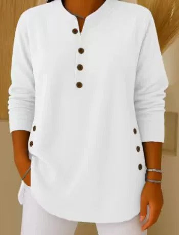 Women's Solid Color Crew Neck Long Sleeve Casual Loose Knit Pullover