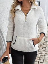 This women's pullover fleece sweatshirt is suitable for autumn and winter wear.